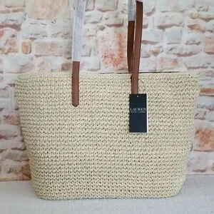 Lauren Ralph Lauren＊Crochet-Straw Medium Whitney Tote Lauren Ralph Lauren Crochet-Straw Medium Whitney Tote - Macy's